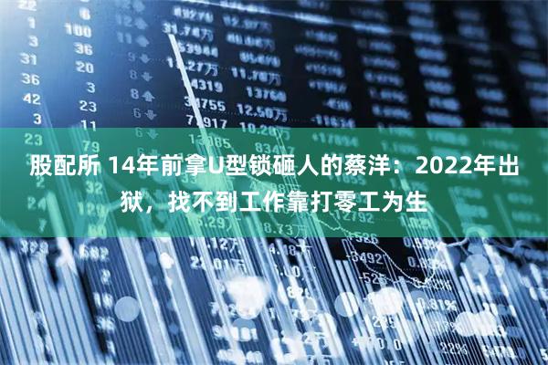 股配所 14年前拿U型锁砸人的蔡洋：2022年出狱，找不到工作靠打零工为生